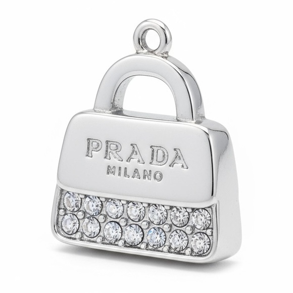 PRADA AUTHENTIC Silver Pendant Charm NEW - Picture 10 of 14
